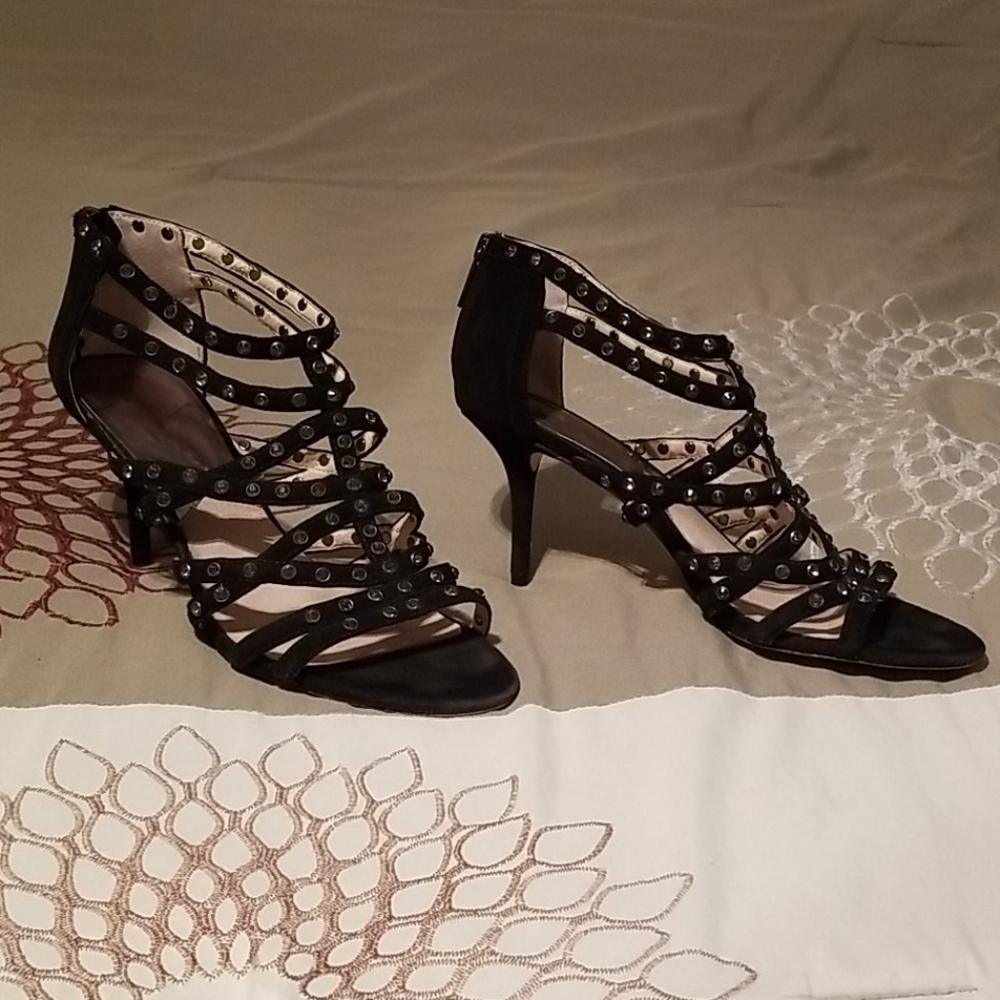 Michael Kors  black heels size 8M w/ rhinestones